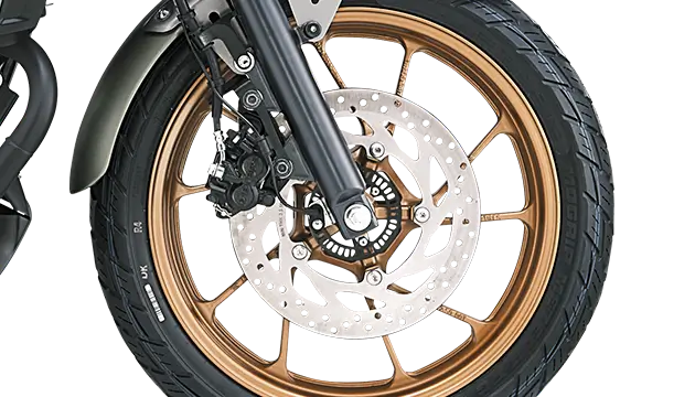 Yamaha FZ-X Hybrid front disc brake at Oxena yamaha in Coimbatore