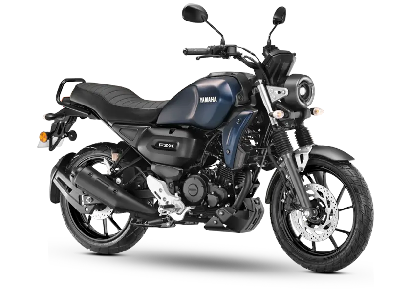 Yamaha FZ‑X Dark Matte Blue listed at Oxena Motors showroom in Coimbatore